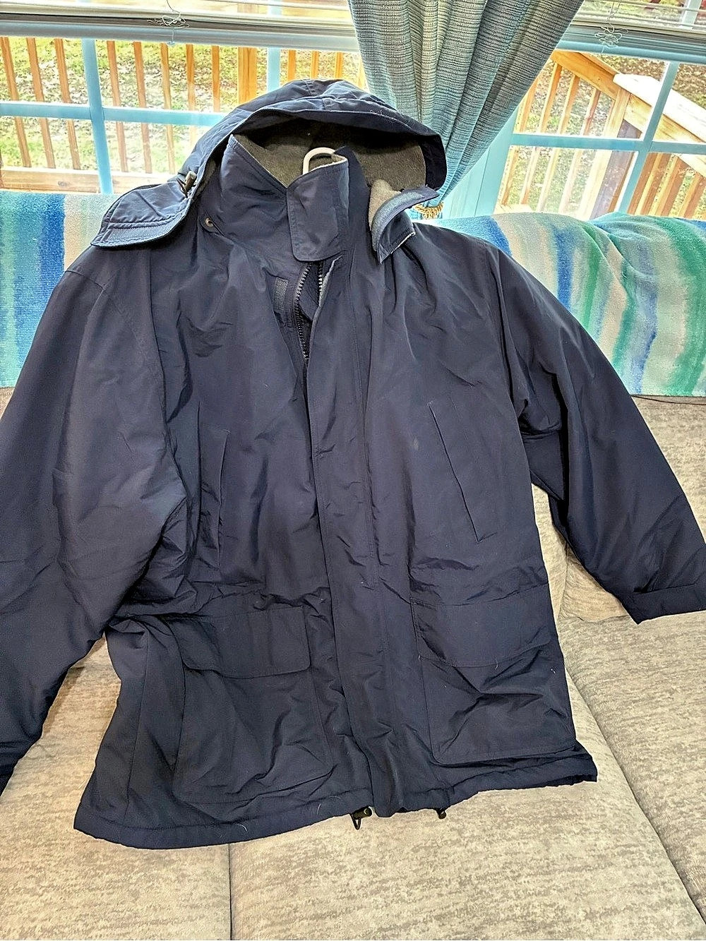 Lands' End The Squall Parka Men's Performance Jacket Blue 46-48